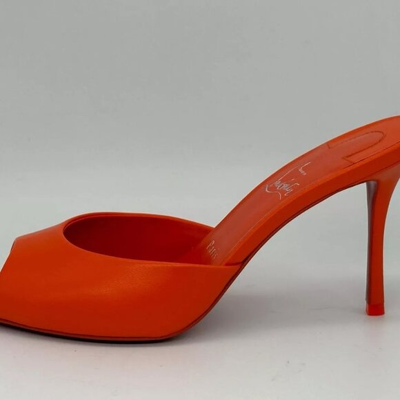 Christian Louboutin ME DOLLY 85 Leather Mule Sandals Heels Shoes Vitamine - Picture 9 of 12